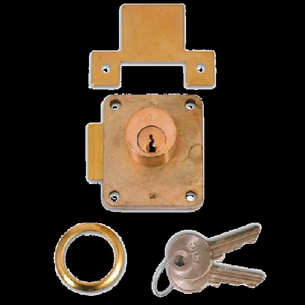 YALE 076S Cylinder Straight Cupboard Springlock 22mm Keyed To Differ Left Handed – Polished Brass
