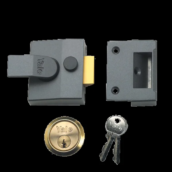 YALE 84 & 88 Non-Deadlocking Nightlatch 40mm with Cylinder 84 – Polished Brass