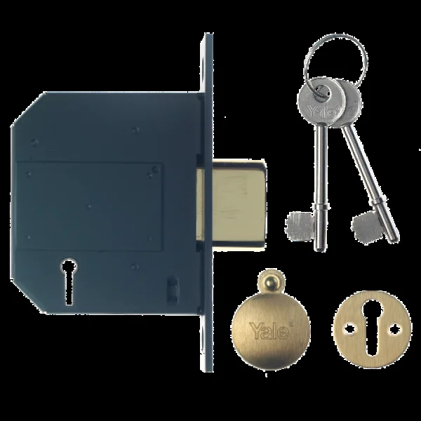 YALE PM562 5 Lever Deadlock 75mm Keyed To Differ – Polished Brass