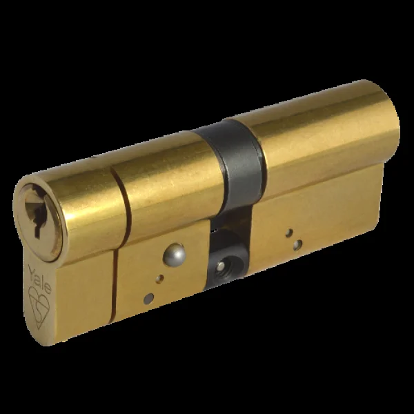 YALE Snap Resistant Euro Double Cylinder 80mm 40/40 35/10/35 Keyed To Differ – Polished Brass