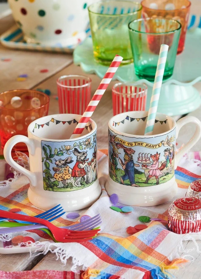 Year In The Country Birthday Tea 1/2 Pint Mug – Unique Handmade & Handpainted English Earthenware Tea/Coffee Mug