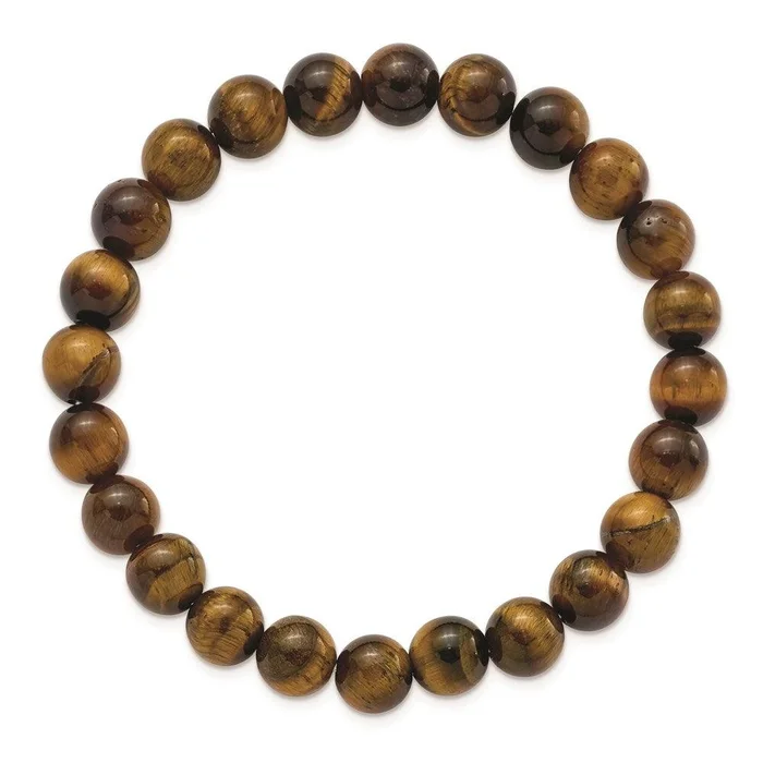 Yellow Tiger’s Eye Agate Beaded Stretch Bracelet