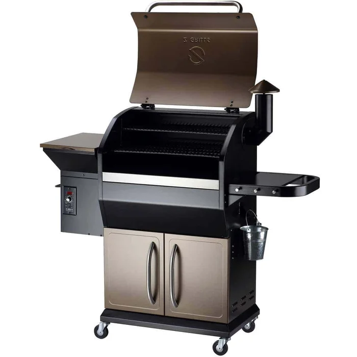 Z GRILLS ZPG-1000D 1060 sq. in. Pellet Grill and Smoker with cabinet storage, Bronze