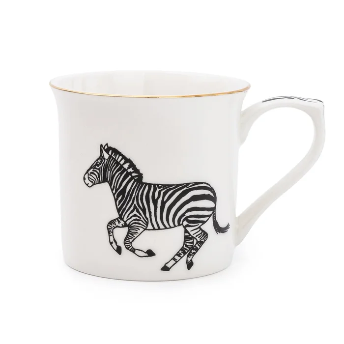 Zebra 11oz Mug with Gold Rim