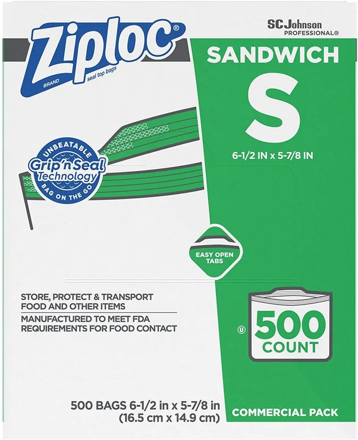 Ziploc Sandwich Bags, Easy Open Tabs, 500 Count