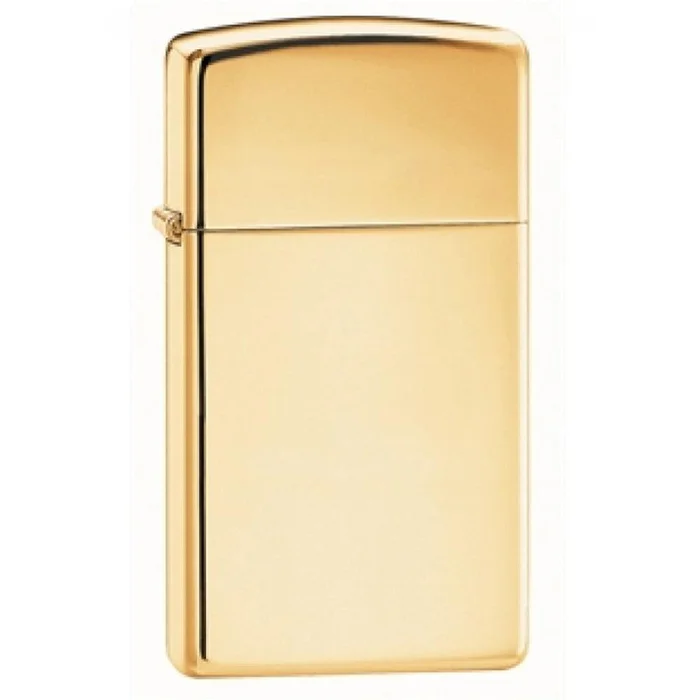 Zippo 1654B Slim High Polish Brass Plain Windproof Pocket Lighter