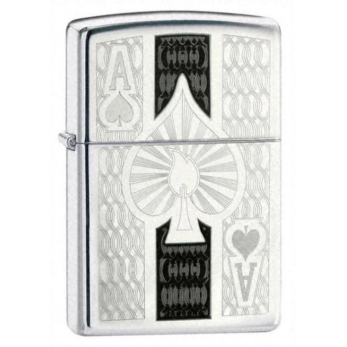 Zippo 24196 Classic High Polish Chrome Ace Windproof Pocket Lighter