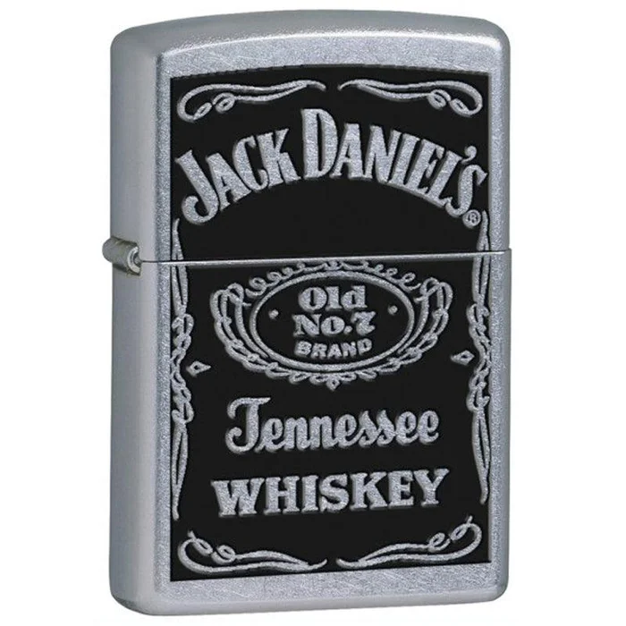 Zippo 24779 Classic Jack Daniels Old No 7 Label Street Chrome Windproof Lighter
