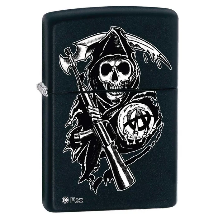 Zippo 28504 Classic Black Matte The Reaper Windproof Pocket Lighter