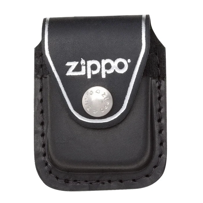 Zippo LPCBK Black Leather Lighter Pouch with Clip