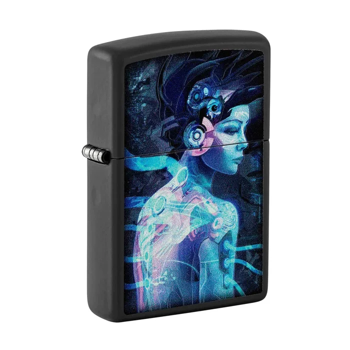 Zippo Pocket Lighter – Cyber Woman Design Refillable Genuine Windproof Metal | 48517