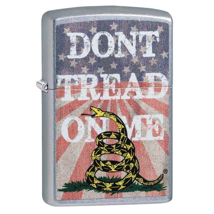 Zippo Windproof Lighter – Don’t Tread on Me Street Chrome Finish | 49086