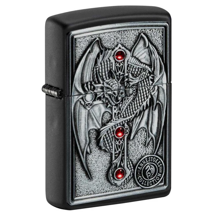Zippo Windproof Lighter – Filigree Dragon Design Black Matte Finish Pocket | 49755