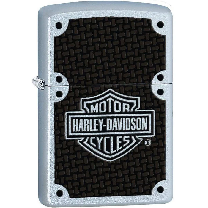 Zippo Windproof Lighter – Harley Davidson Bar and Shield Woven Carbon Fiber | 24025