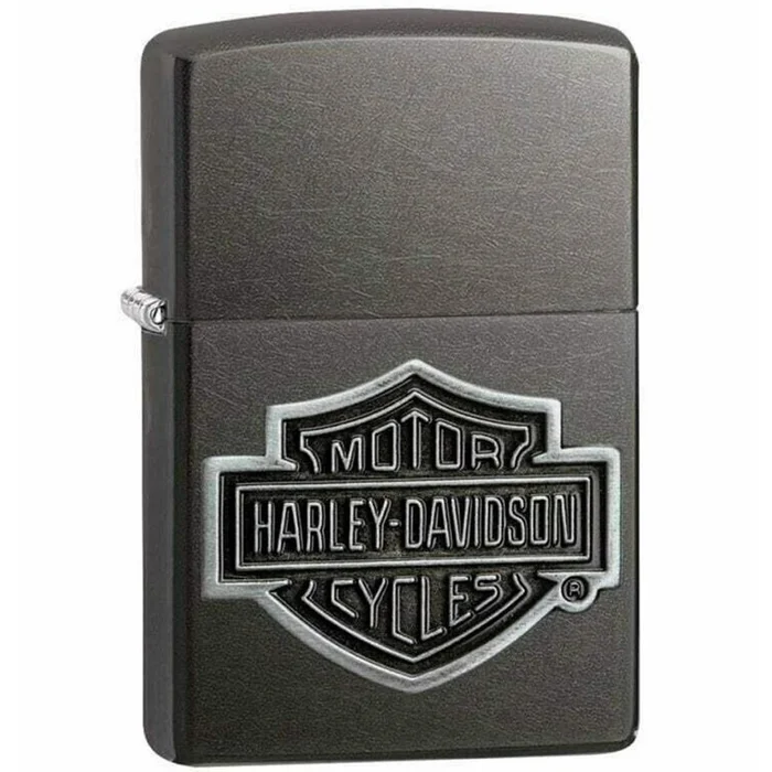 Zippo Windproof Lighter – Harley Davidson Grey Matte Finish Metal Refillable | 29822