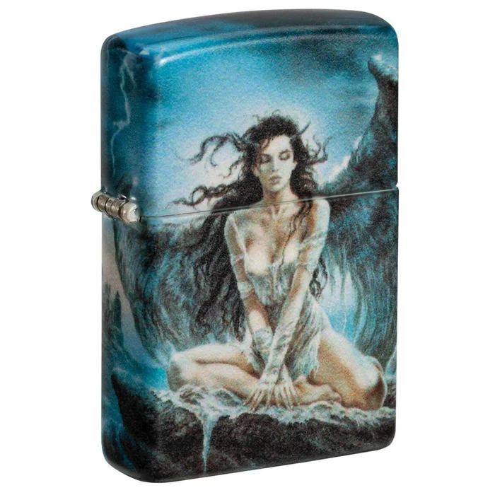 Zippo Windproof Lighter – Luis Royo Fallen Angel Design Blue Matte Finish | 48571