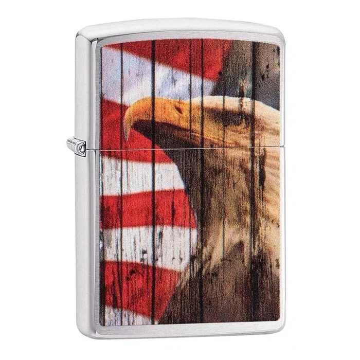 Zippo Windproof Lighter – Patriotic Eagle Brushed Chrome | 49133