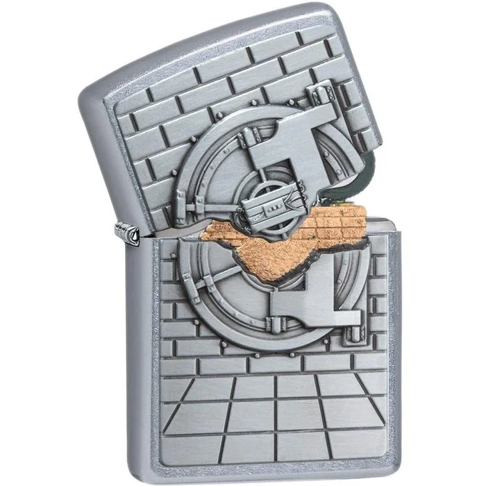 Zippo Windproof Lighter – Safe with Gold Cash Surprise Chrome Finish Metal | 29555