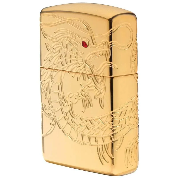 Zippo Windproof Pocket Lighter – Armor Asian Dragon High Polish Gold Plate | 29265