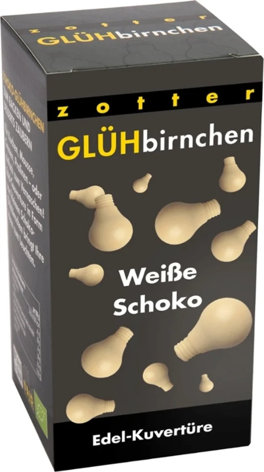 Zotter Schokoladen Organic BASIC Light Bulbs White Chocolate, 130 g