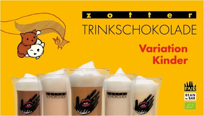 Zotter Schokoladen Organic Drinking Chocolate Variety for Kids, 110 g