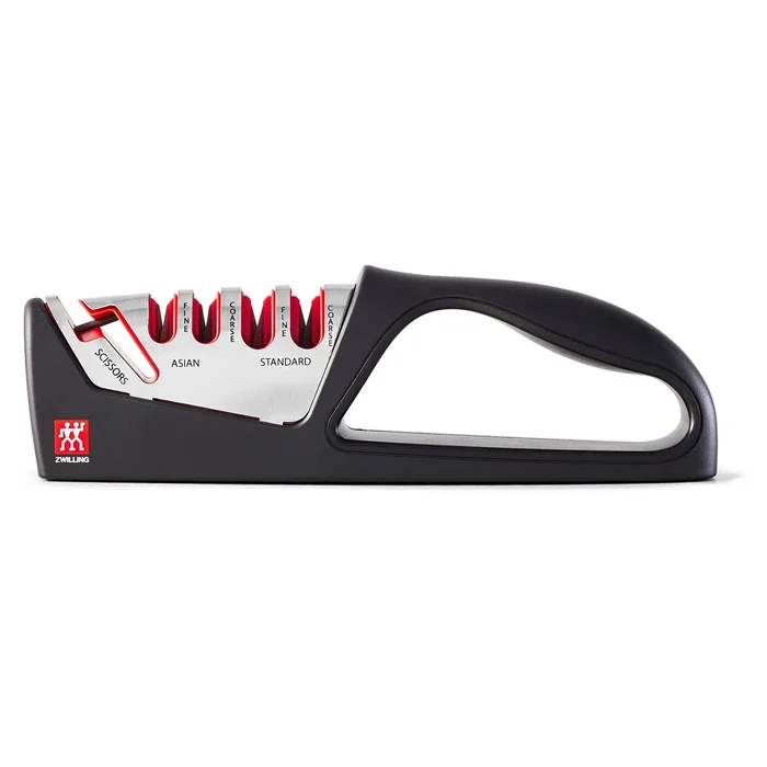 ZWILLING 5-Stage Knife Sharpener with Shear Sharpener, Keep Japanese and Western Blades Razor Sharp